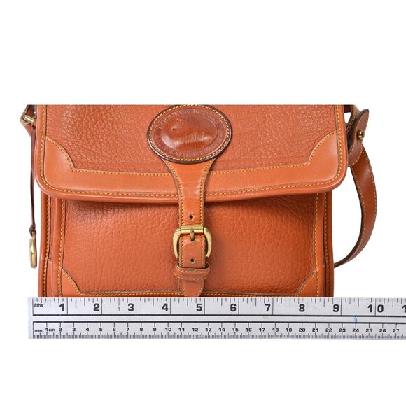 Vintage Dooney & Bourke British Tan All-Weather Leather Messenger Crossbody - Picture 10 of 14